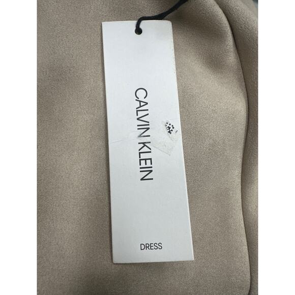 Calvin Klein Dress Size 10 Cream Tan Zip New - Picture 4 of 6